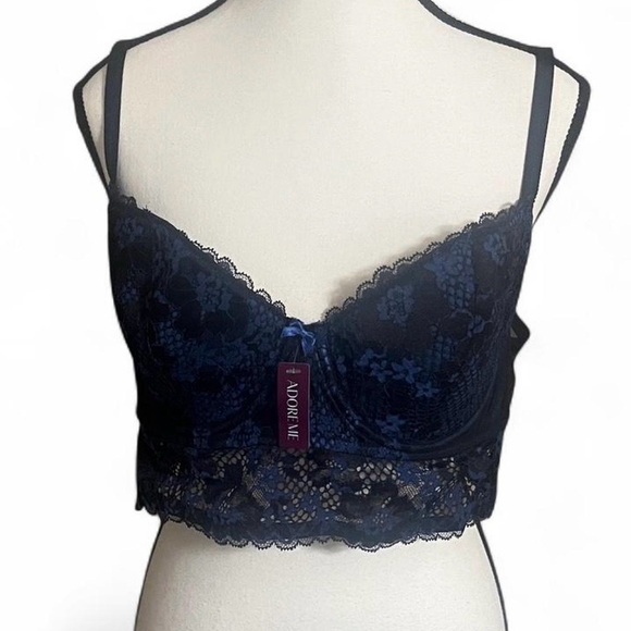 2/$24 Adore Me Bra Sz Various Pacchi Black/Blue Lace Bralette Feminine Fairy - Picture 3 of 7